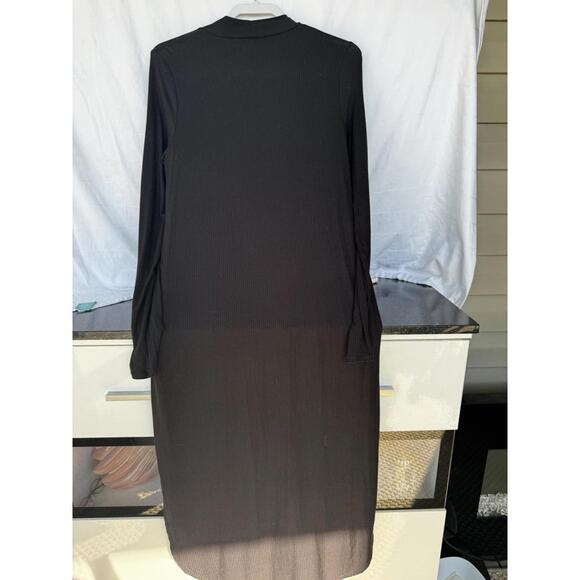 Show Me Your Mumu Black "Sutton Midi  Maxi Dress" small minimalist mock stretch - Picture 4 of 9
